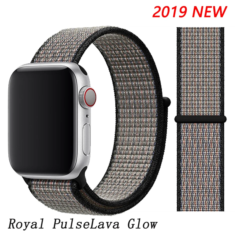 Royal Pulse Lava Спортивная петля ремешок apple watch band 42 мм 38 мм apple watch 4 3 band iwatch band 44 мм 40 мм correa pulseira 42 44 нейлоновый ремешок для часов - Цвет ремешка: Royal Pulse Lava