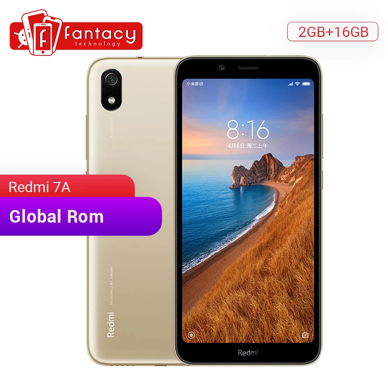 Xiaomi Redmi 7A 7 A с глобальной ПЗУ 2 ГБ 16 5 45 дюйма HD Snapdargon 439 Восьмиядерный мобильный
