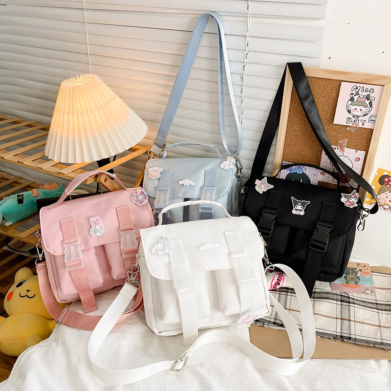 

2021 summer new trend casual fashion shoulder bag wild cute soft girl girl Japanese cartoon applique messenger bag