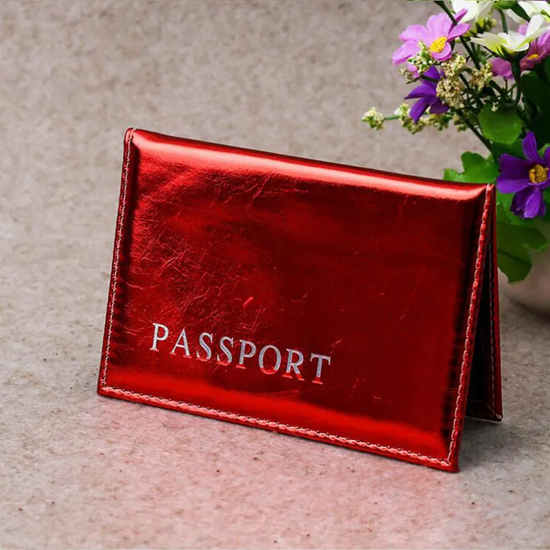 

Women Fashion Paillette Passport Covers Travel Accessories Holder PU Leather Glossy ID Bank Card Passport Business Wallet Case