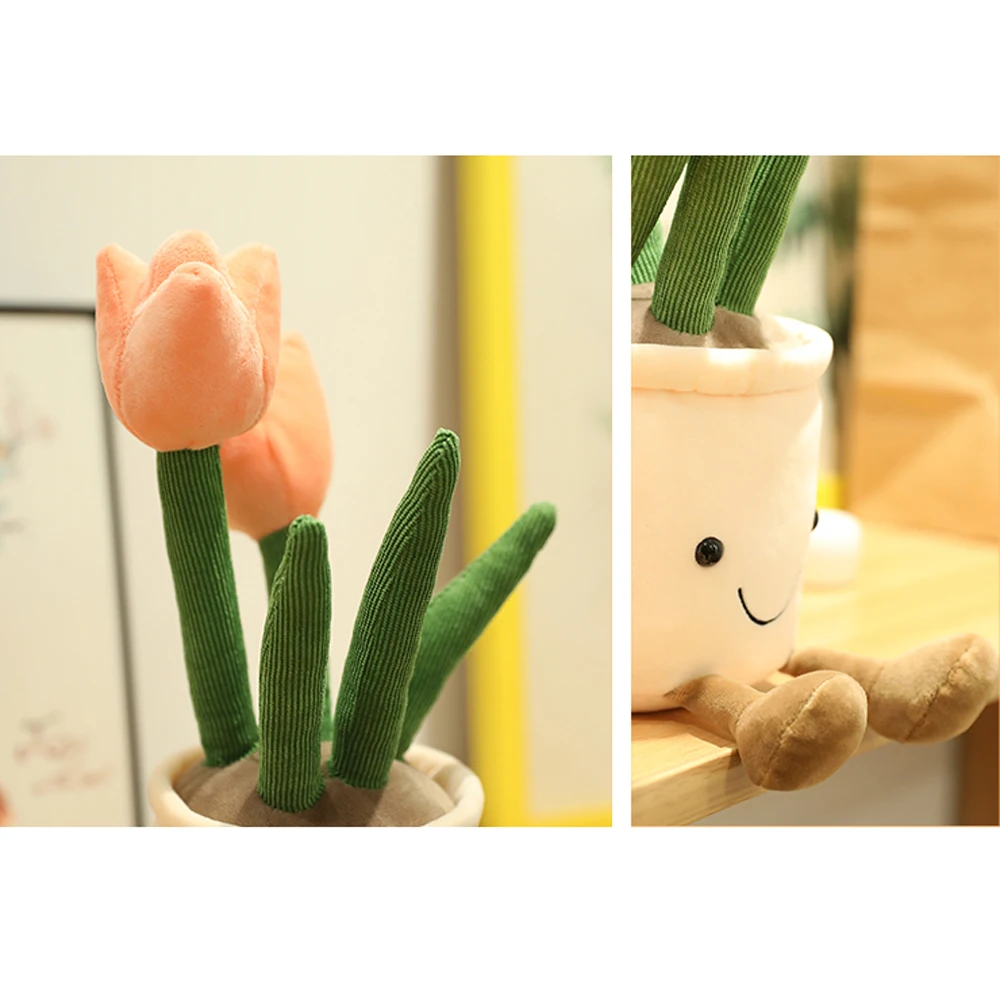 Реалистичное растение тюльпаны плюшевые Мультяшные игрушки домашние украшения