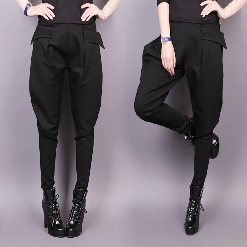 Осенние женские мешковатые штаны размера плюс эластичные шаровары с высокой