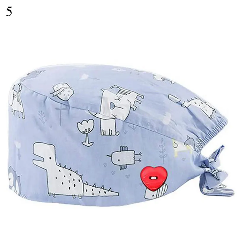 

work hats Scrub Cap Hat Cartoon Flower Printing accessories Wholesale unisex Pet caps hats Hat Dental Clinic Cap