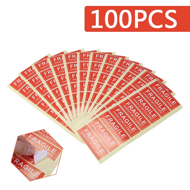 20 Sheet/100Pcs Fragile Stickers 75x25mm Handle With Care Label Sticker Warning For Office School Supplies | Инструменты