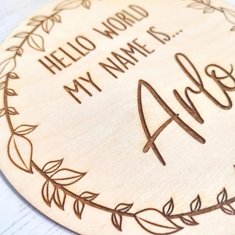 Новый знак объявления малыша на заказ деревянная гравировка имени ребенка