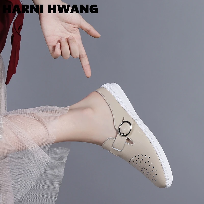 

2021 Summer New 5-Color Hollow Hole Shoes Leather Set Foot Women'S Sandals Fashionable Hot Style Slippers Size 35-40
