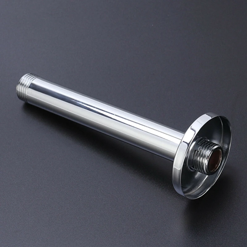 

Shower Head Extension Arm Kit Silver Wall Mounted Shower Arm Mount Base for Shower Faucet Wall Mounted Bathroom Accessory