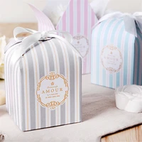 5pcs baby shower candy gift box wedding birthday packaging dragee baptism communion decoration party paper cake wrapping bags