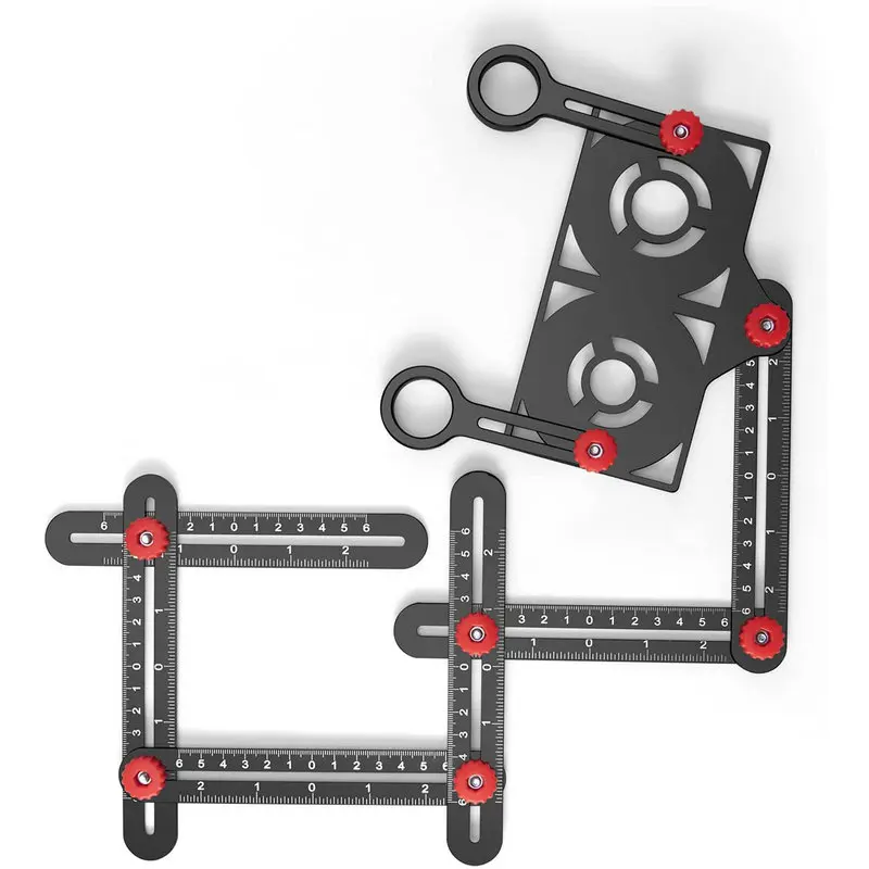 

4/6/9/12 Side Multi Angle Measurement Ruler Pro with Positioning Opening Locator Folding Metal Template Layout Angel Finder Tool