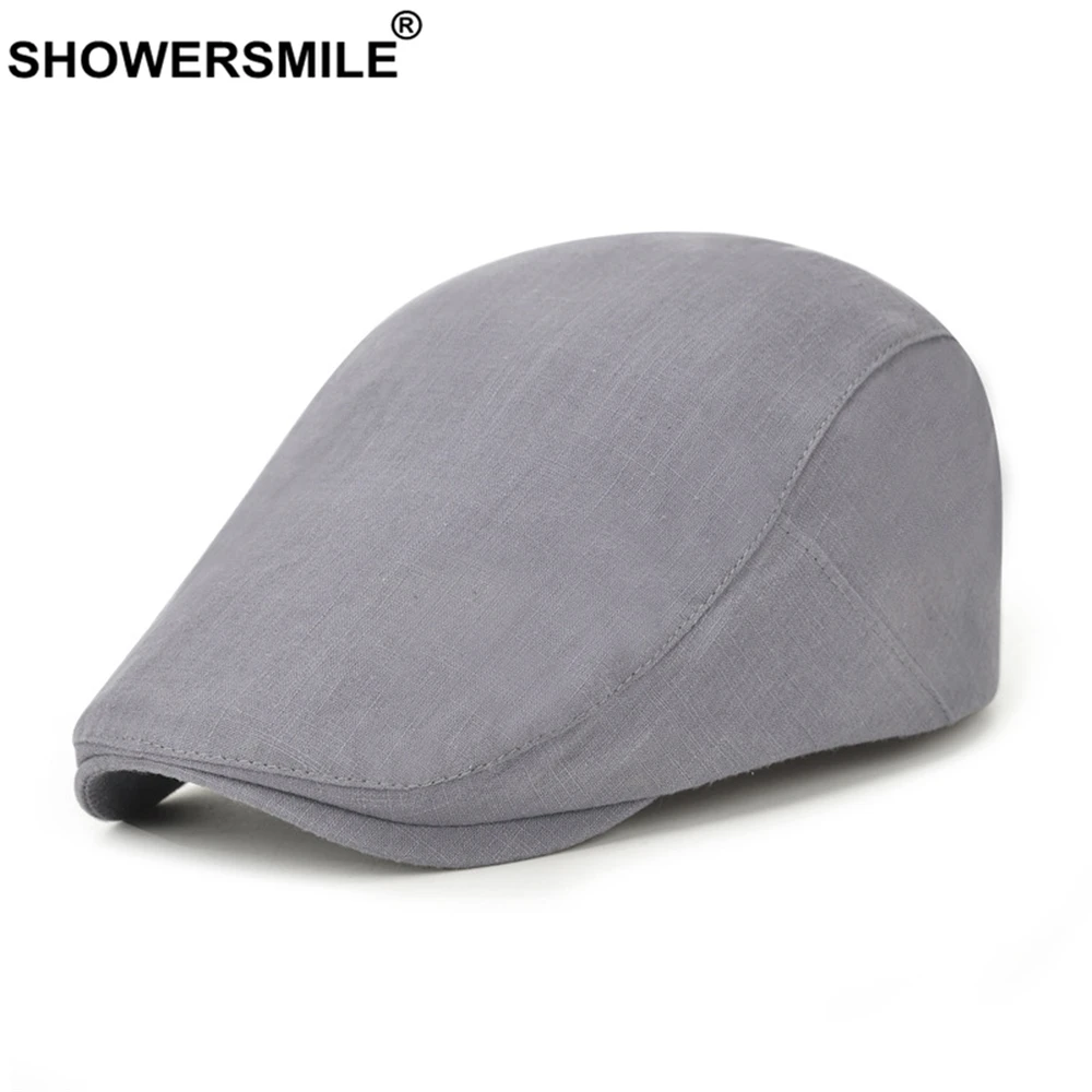 Кепка SHOWERSMILE Мужская однотонная хлопок повседневный берет в британском стиле