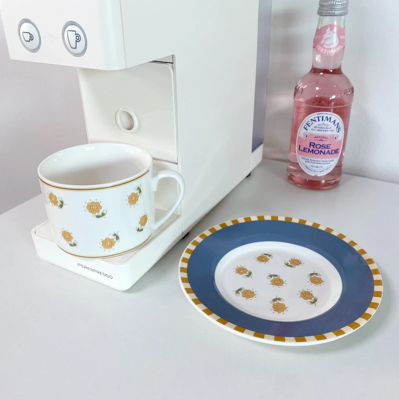 

Afternoon Tea Coffee Cup Flower Ceramic Unique Nordic Reusable Coffee Cup Simple Modern Koffie Kopjes Home Drinkware EI50BD