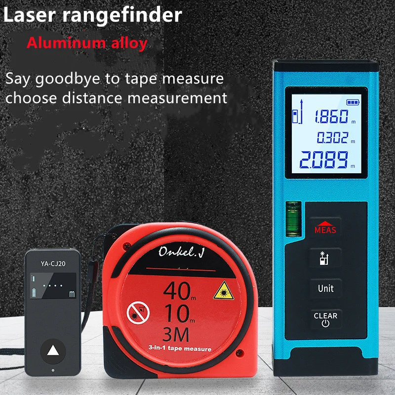 

Laser Rangefinder LCD Digital Display Laser Distance Meter Laser USB Charge Electric Gauge Measuring Ruler for Home Improvement