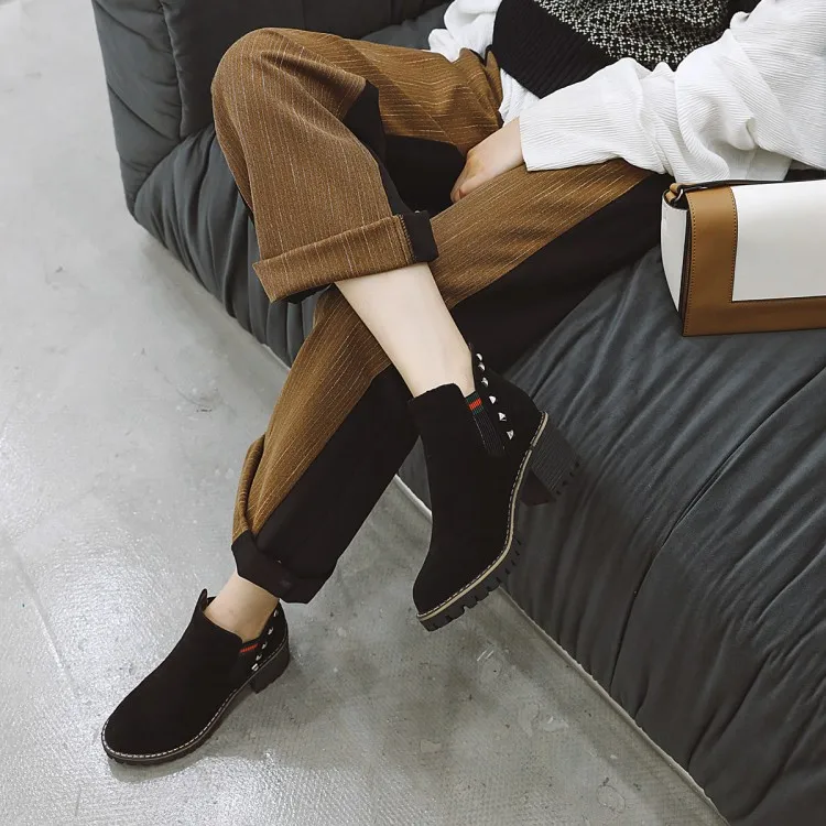 Большие размеры 9 10 11 Ботинки Женская обувь Женские ботильоны ботинки зимняя