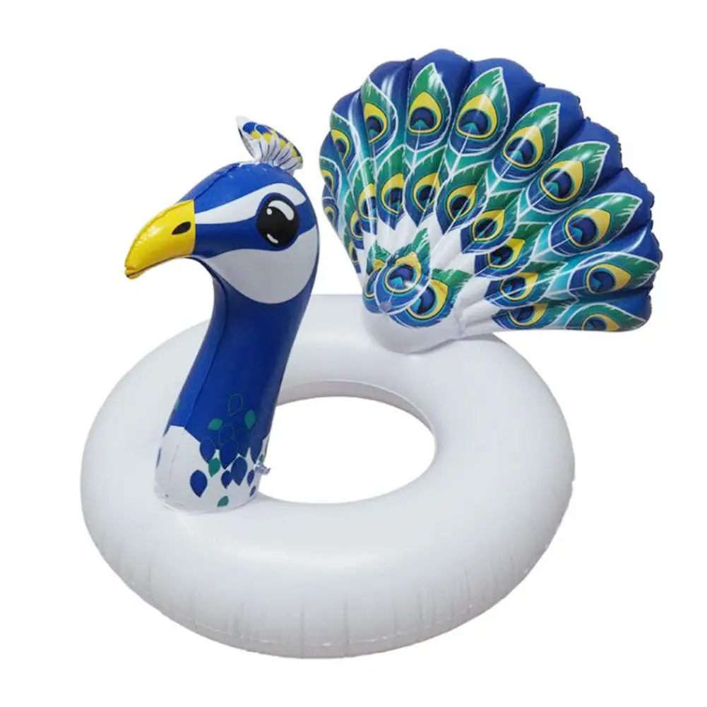 

Inflatable Peacock Swimming Circle Pool Float Rubber Ring for Adult Kids Lifebuoy Thick PVC Swim Ring Summer Beach Toys