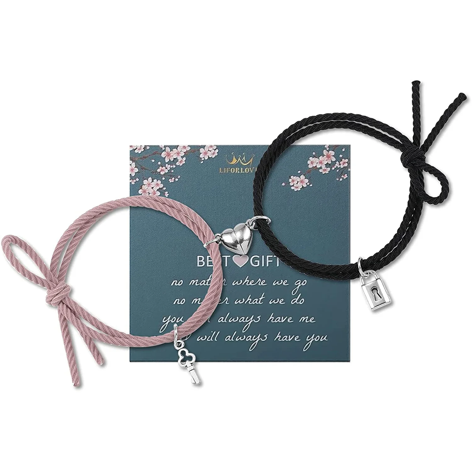 Браслеты магнитные для влюбленных ювелирные украшения с сердечками и звеньями 2