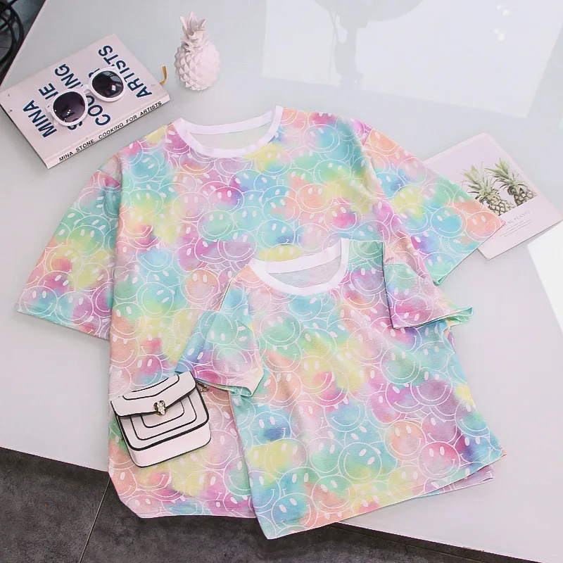 Новинка 2021 футболка с коротким рукавом для мамы и дочери семейная Одинаковая