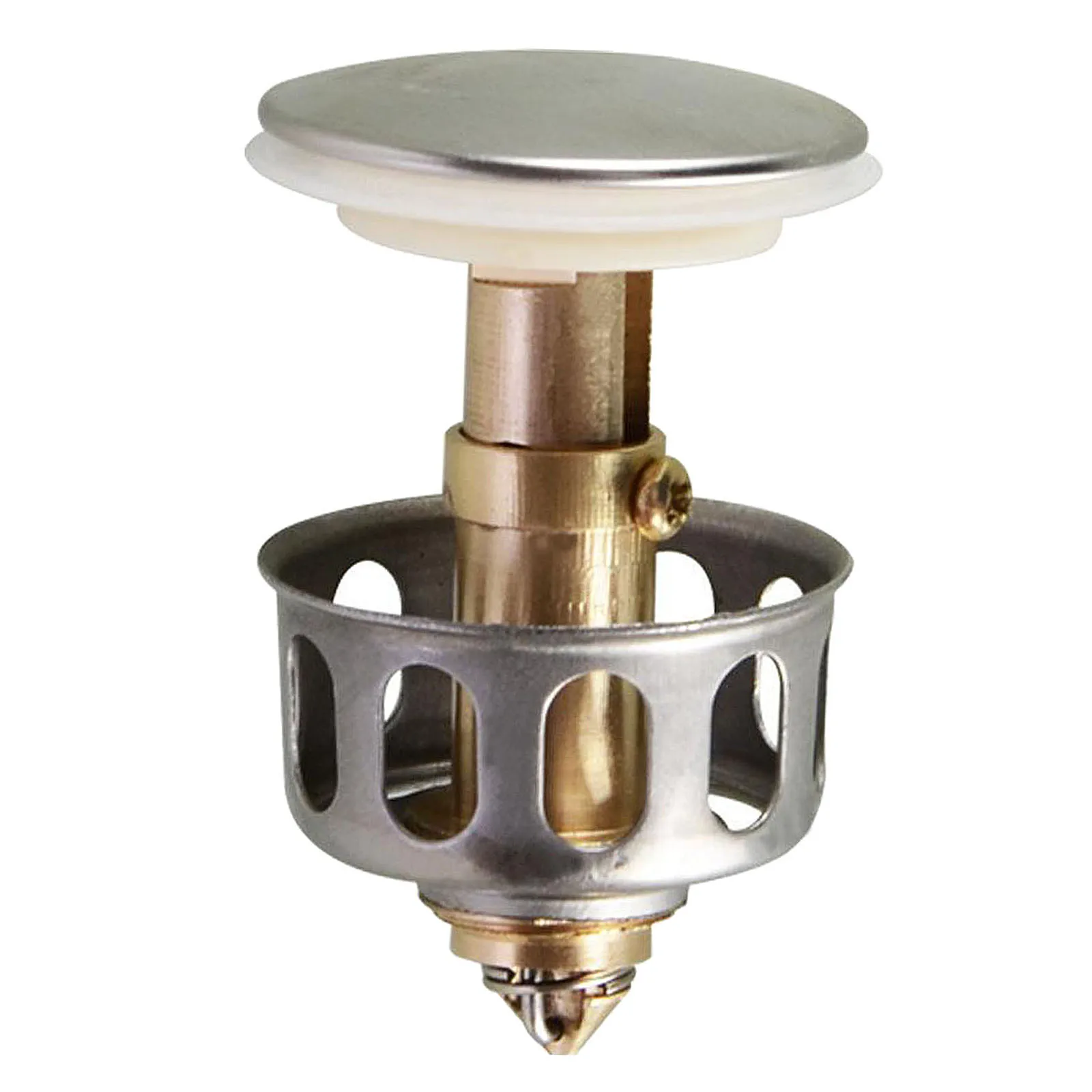 

High-quality Wash Basin Bounce Drain Filter, Bathroom Sink Drain Plug with Basket, Universal Kitchen Bathroom