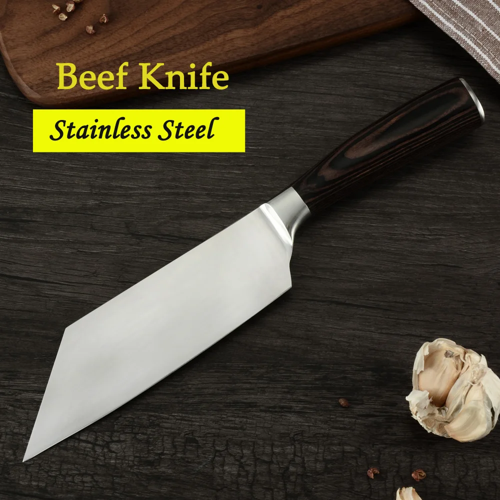 Говядина из нержавеющей стали нож шеф-повара разделочный новая деревянная ручка