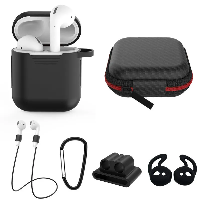 6 в 1 Аксессуары для Airpods футляр для наушников коробка для Apple Airpods беспроводная Bluetooth гарнитура Защитная беруши сумка для хранения