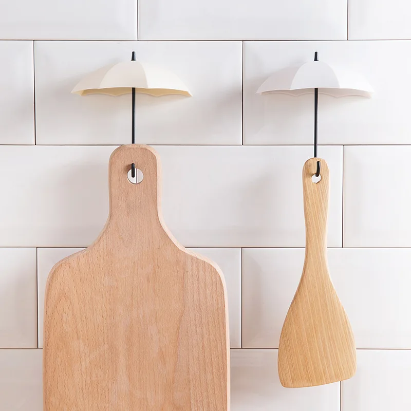 

3Pcs/set Creative Umbrella Shape Wall Hook Colorful Key Holder Hanger Holder Wall Hook Kitchen Organizer Bathroom Accessories