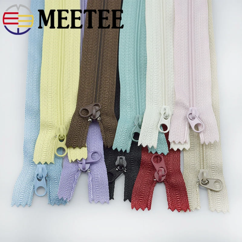 10/30pc Meetee 3# 20cm Nylon Zippers Colse End Coil Zip Tailor DIY Handmade Accessories Sewing Craft Bags Garment Material A4 12|nylon zippers|zipper