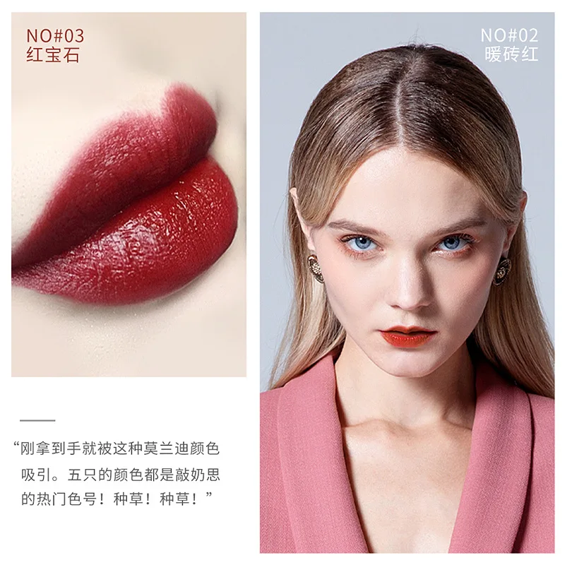 

5pcs lipstick set Matte Lip Glaze Set Waterproof Non-Stick Cup Discoloration Resistant Lipstick Kit Color Celebrity Inspired