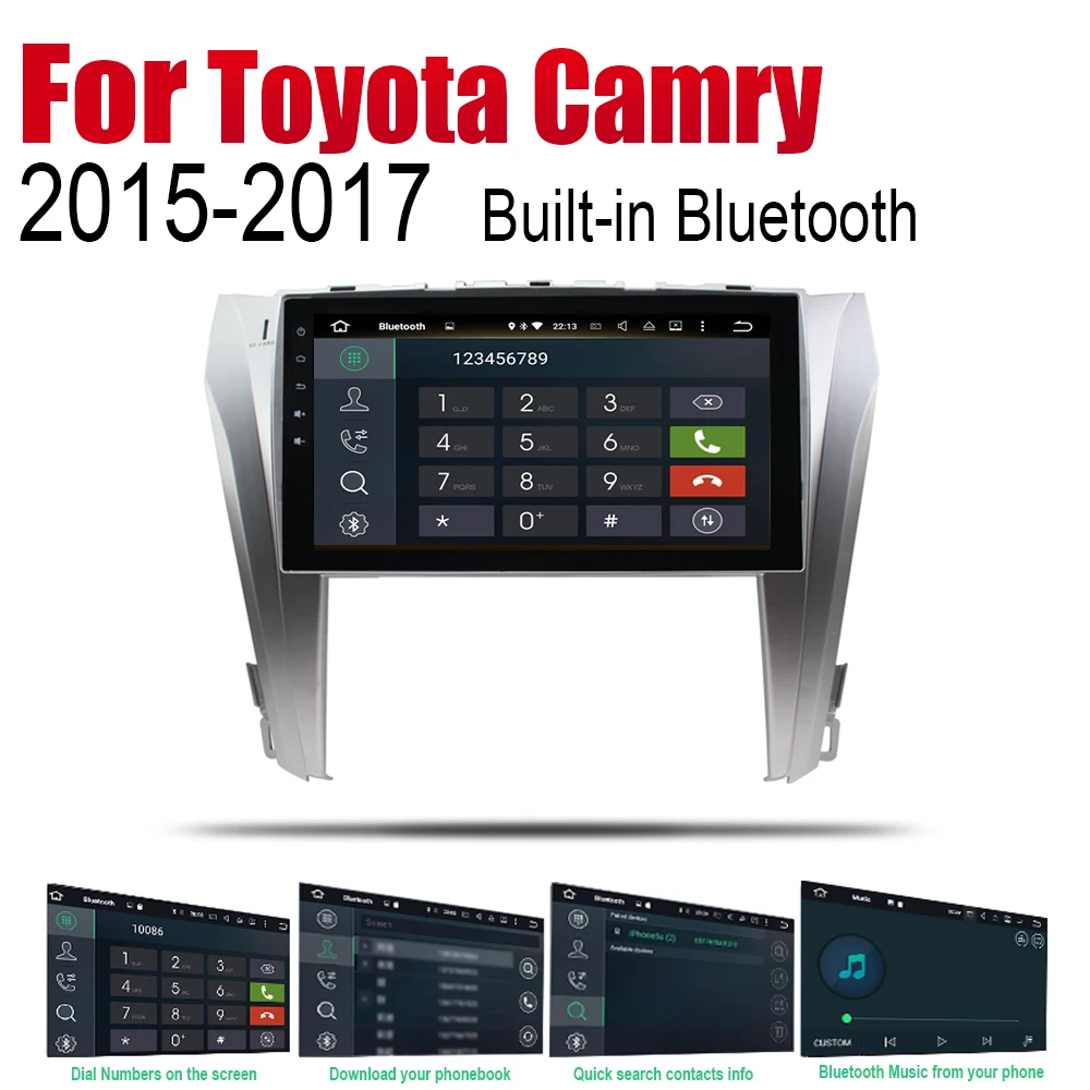 Автомагнитола ZaiXi 2 Din Android для Toyota Camry 2015 2017 GPS навигация BT Wi Fi карта мультимедийная