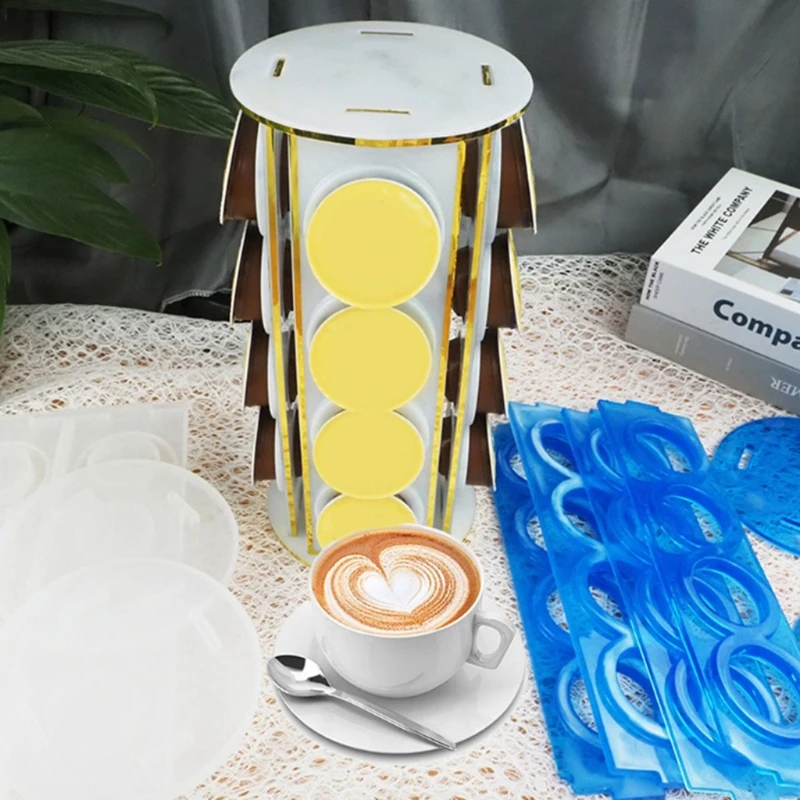 

1 Set Coffee Capsule Cup Display 3D Stand Rack Epoxy Resin Mold DIY Craft Coffee Capsule Holder Organiser Silicone Mould N84D