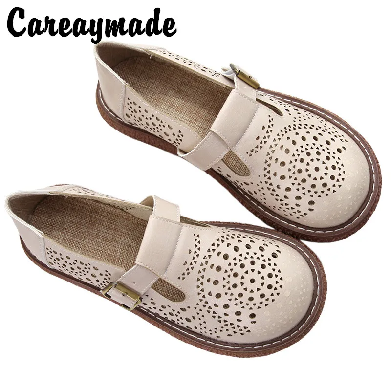 

Careaymade-Mori women's literature art RETRO hollow thick soled shoes new cotton hemp comfortable casual breathable sandals