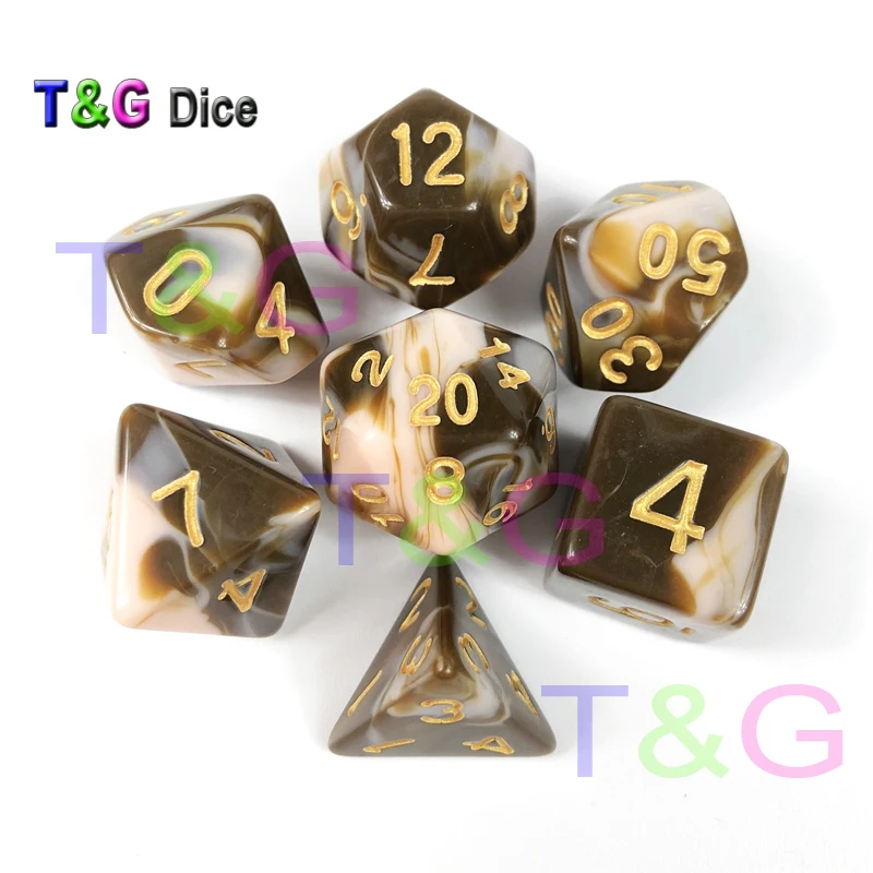 G91 Смешной 2 цвета многогранные кубики 7 кубиков набор для D& D ролевых игр Кемпинг путешествия дети партии игры в подарок - Цвет: G91