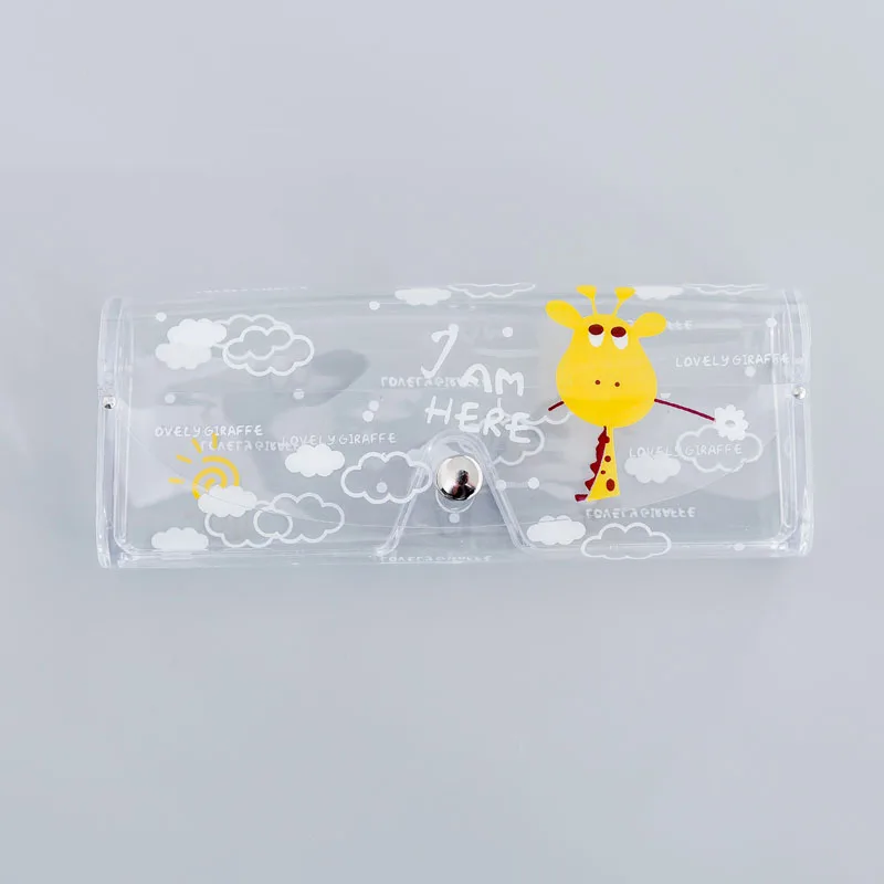 1-YellowGiraffe Мультфильм мило путешествия Для женщин прозрачный ПВХ очки коробка сумка чехол Защита переноски очки аксессуары - Цвет: 1-YellowGiraffe