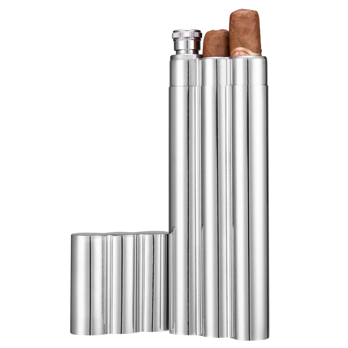 

Пищевая нержавеющая сталь, портативные 2 палочки для сигар, 1 лейка для вина, деловая мужская дорожная сумка для сигар, вина, чехол с коробкой