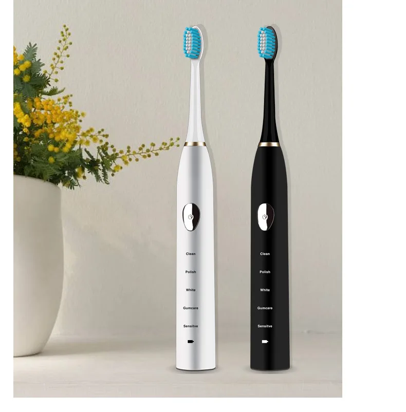 Ultrasonic Electric Toothbrush Sonic with 4 Tips Cleaning Advanced Safeguard IPX7 Waterproof Oral Health Care | Бытовая техника