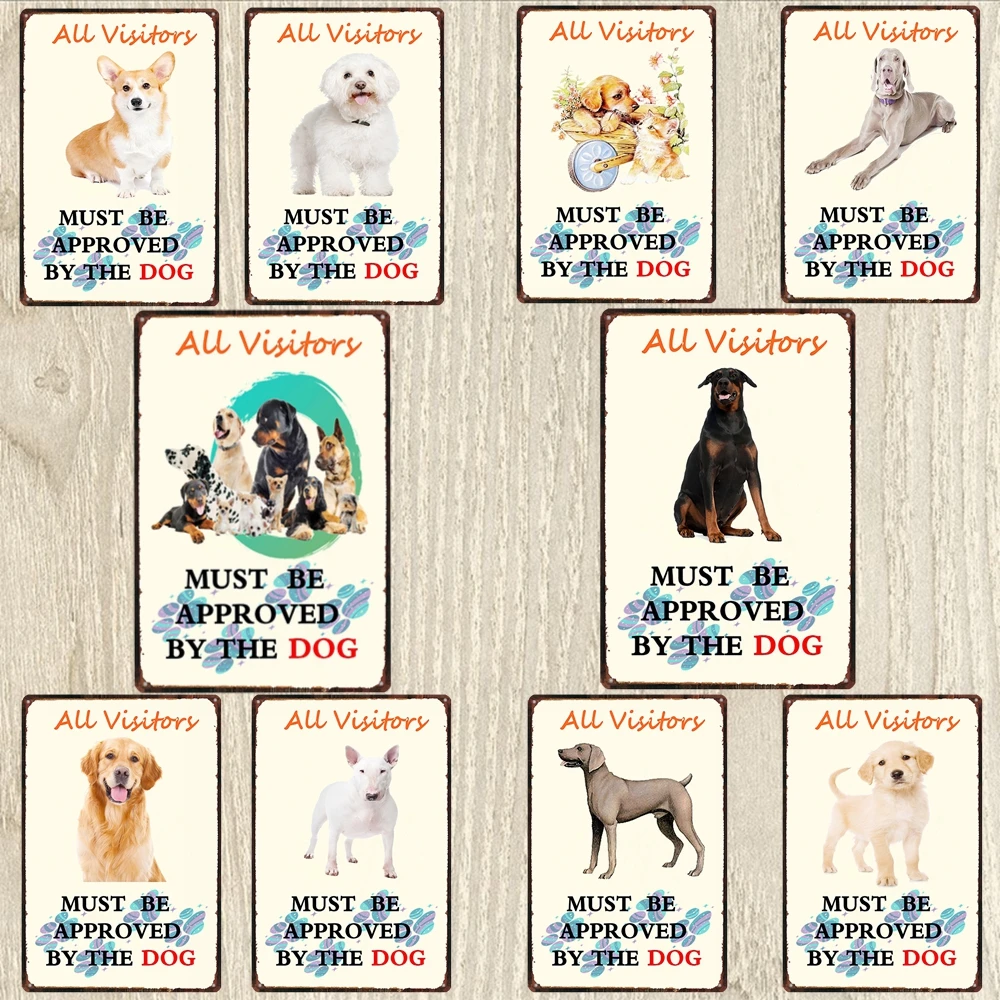 Металлическая винтажная настенная плитка без собаки домашнее искусство