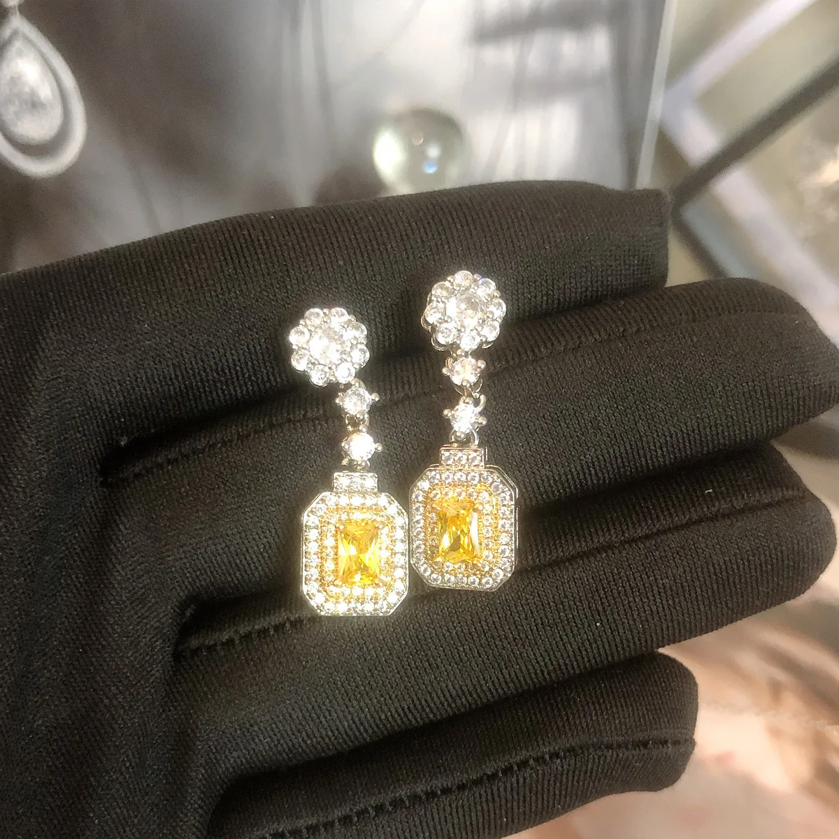 RUZZALLATI большая акция квадратные серьги-подвески с алмазами в лаборатории