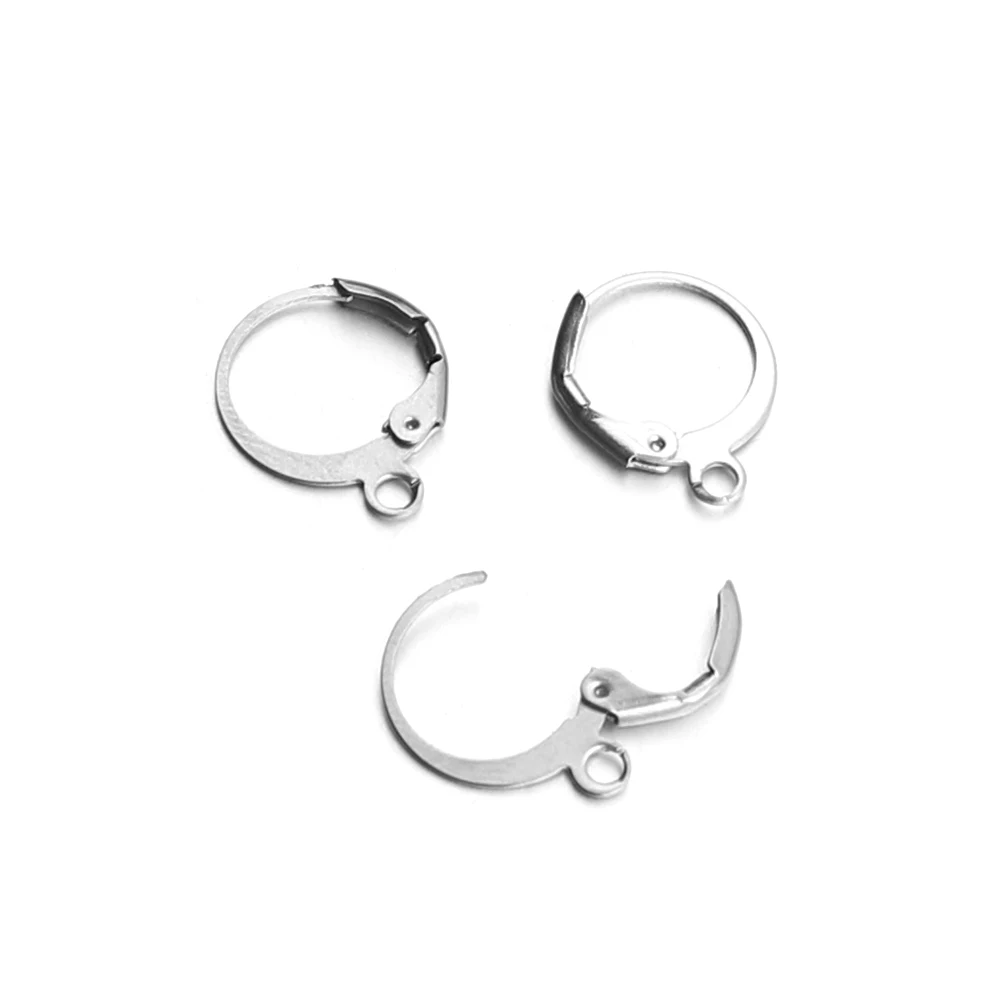 Semitree10pcs Нержавеющая сталь крючки для сережек застежки круглый ушные клипсы выводов для DIY серьги ювелирных изделий Аксессуары