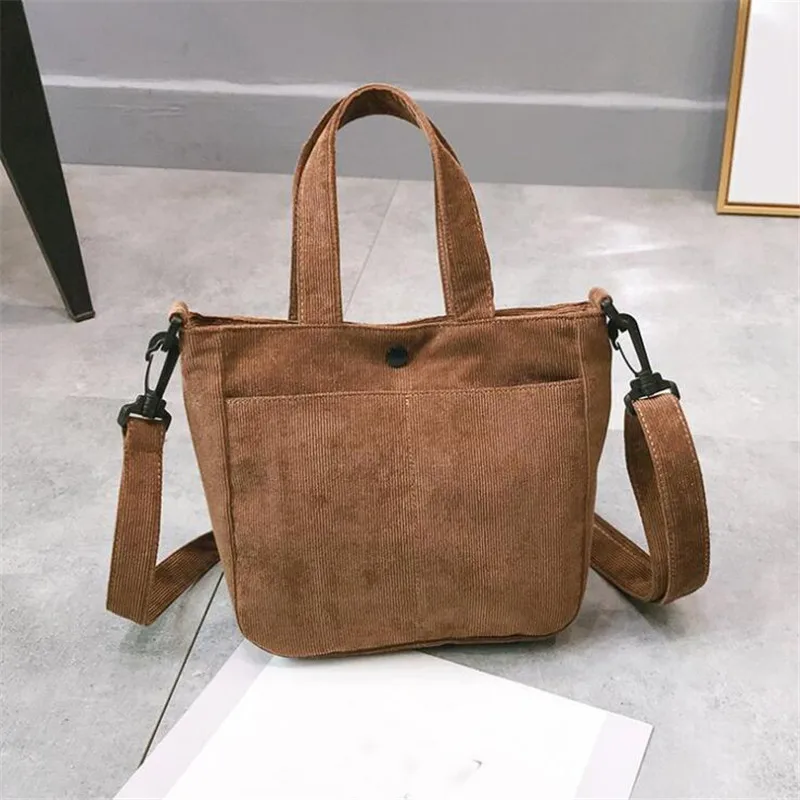 Новые женские вельветовые сумки на плечо с застежкой дизайнерские сумка-тоут