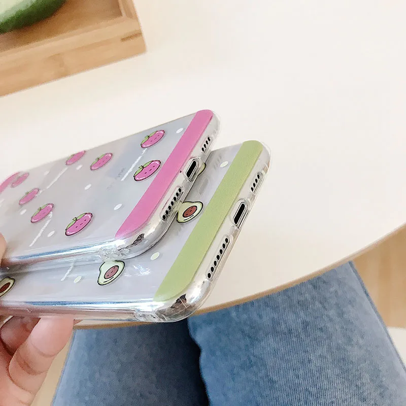 Милые Мультяшные фрукты узор телефон чехол для iPhone 6 6s 7 8 Plus X Xs XR Max Мягкий ТПУ