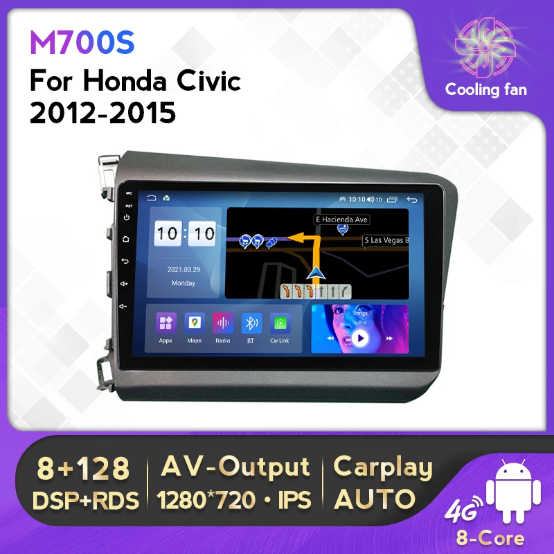 

For Honda Civic 2012 - 2015 Android 11 8G+128G DSP IPS Car Radio Multimedia Video Player Navigation GPS 2 din autoradio no dvd