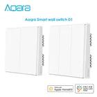 Умный настенный выключатель Aqara D1 Zigbee, Беспроводной Выключатель с нулевой линией, с 123 кнопками, подходит для приложения Mijia HomeKit