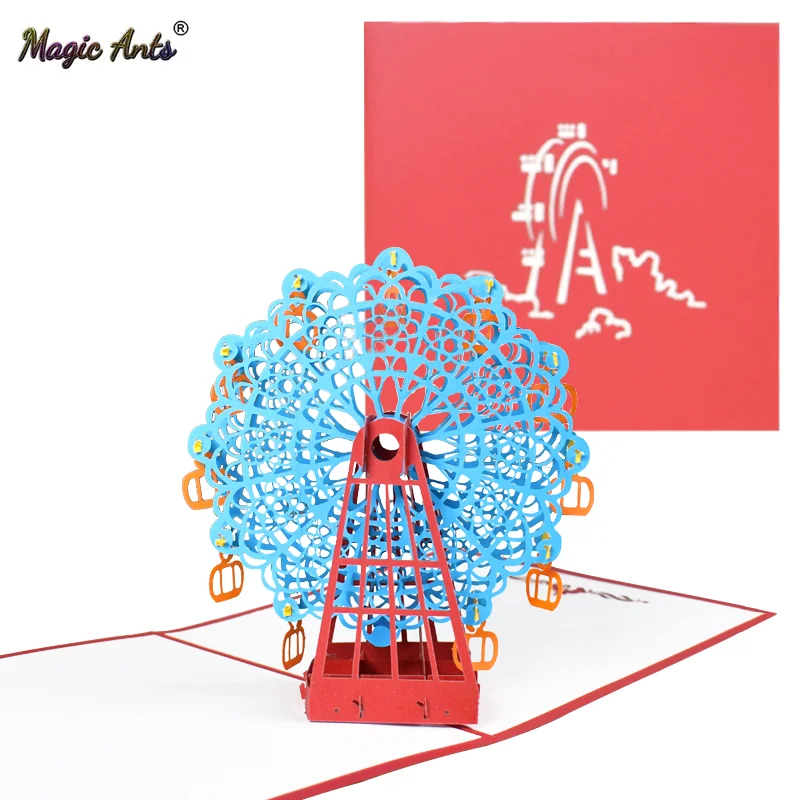 3D колесо обозрения всплывающее окно поздравительную открытку романтические