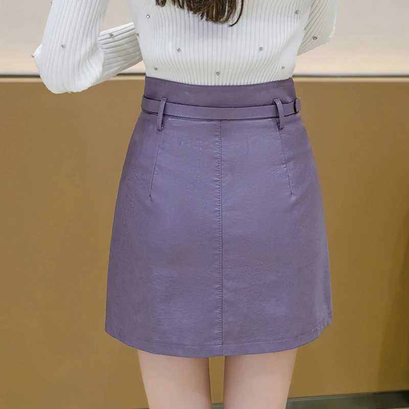 Женская Асимметричная кожаная юбка Новинка осени и зимы 2020 Сумка с высокой