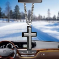 car pendant unique titanium steel bible cross automobile interior rearview mirror hanging dangle ornament decoration accessories