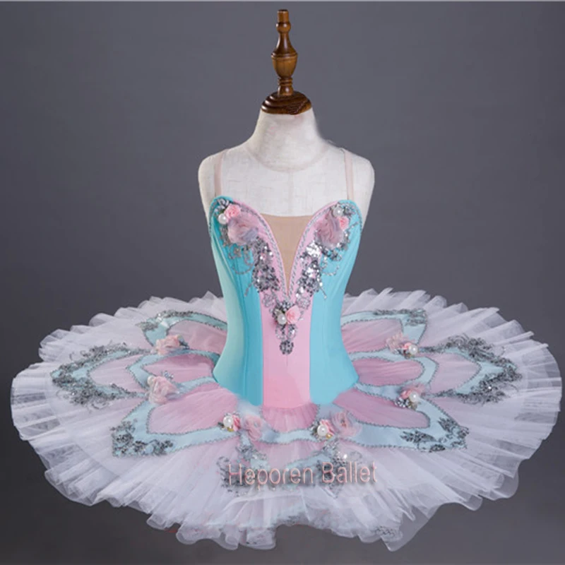 

Classical Customized Girls Blue Pink Pancake Ballet Tutu/Performance Flower Fairy Balet Dress Sleeping Beauty Dancewear