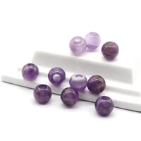 12mm natural amethysts bead abacus shape big hole stone loose beaded for jewerly diy earrings necklace bracelet making hole 5mm