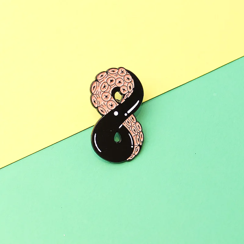 XCMRYSP Chocolate Donut Badge Brooch Fashion Cute Octopus Metal Enamel Lapel Pin  Backpack Clothes Fashion Jewelry Gift for Men