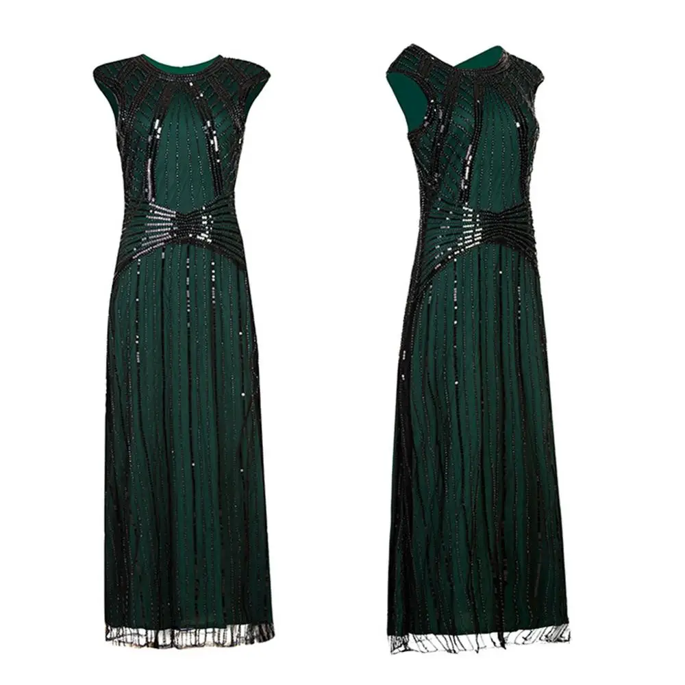 

2021 spring summer dress vestidos Fashion Sequined Dress Women 1920s Inspired Sequins Beads Long Tassel Inserts Dress