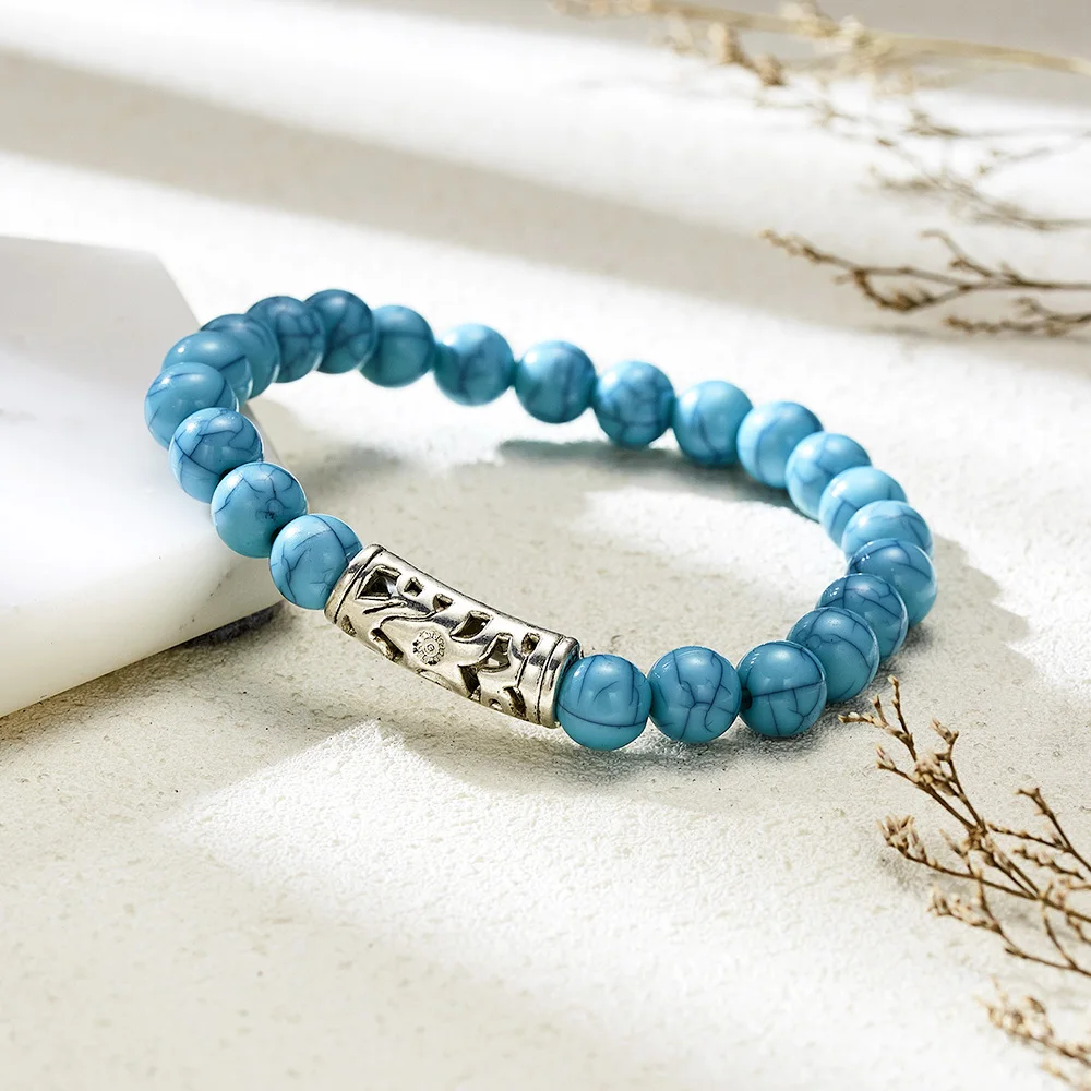 Новинка 2021 модный эластичный браслет из натурального камня в стиле бохо с