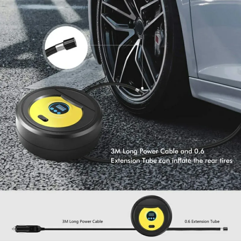 

12 В портативный автомобильный воздушный компрессор шиномонтажный насос колесо и шина Электрический воздушный компрессор указатель