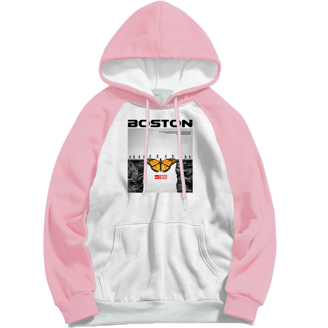 Худи женское свободное в стиле реглан Спортивная Повседневная Толстовка с